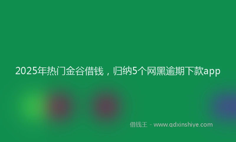 2025年热门金谷借钱，归纳5个网黑逾期下款app