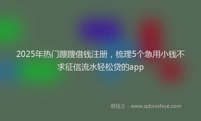 2025年热门躞躞借钱注册，梳理5个急用小钱不求征信流水轻松贷的app