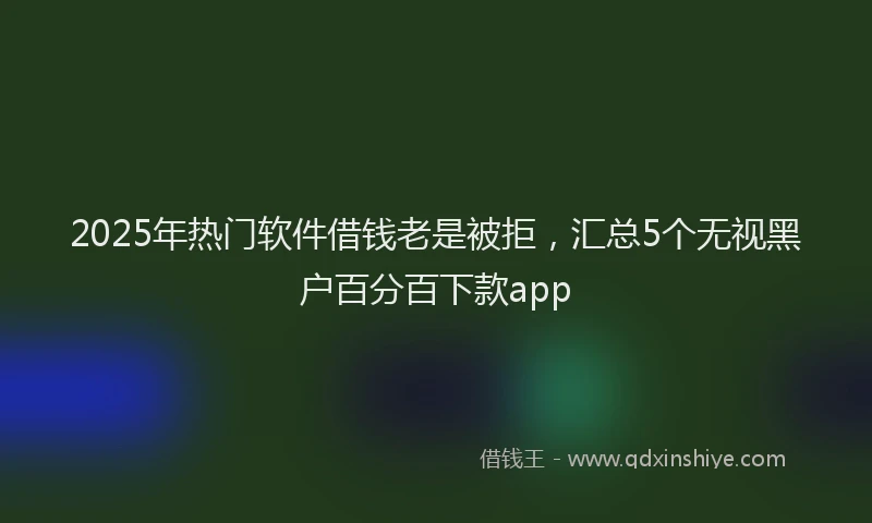 2025年热门软件借钱老是被拒，汇总5个无视黑户百分百下款app