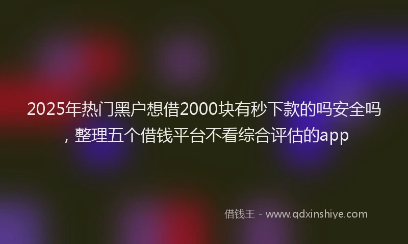 2025年热门黑户想借2000块有秒下款的吗安全吗，整理五个借钱平台不看综合评估的app