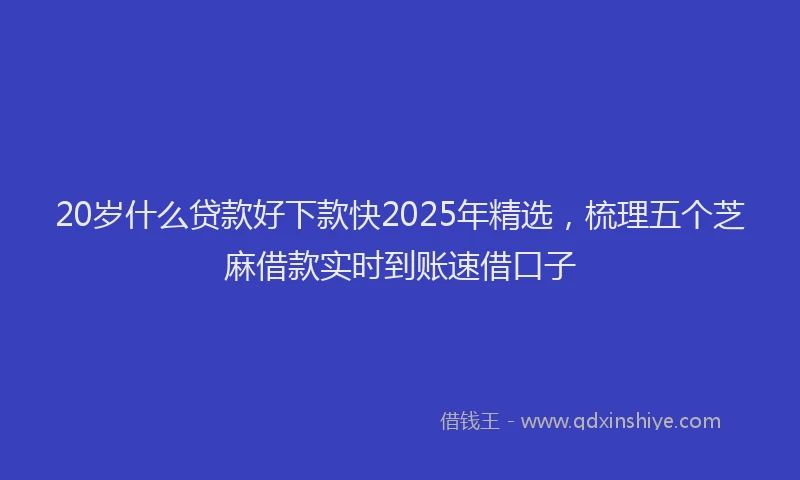 20岁什么贷款好下款快2025年精选，梳理五个芝麻借款实时到账速借口子