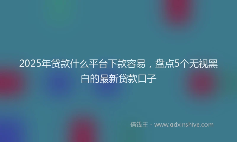 2025年贷款什么平台下款容易，盘点5个无视黑白的最新贷款口子