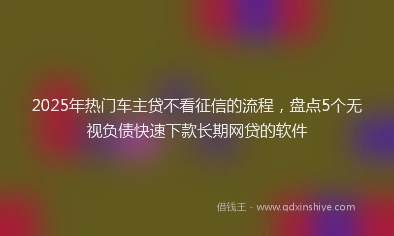 2025年热门车主贷不看征信的流程，盘点5个无视负债快速下款长期网贷的软件