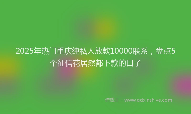 2025年热门重庆纯私人放款10000联系，盘点5个征信花居然都下款的口子