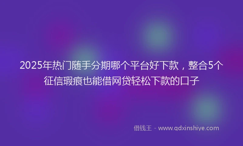 2025年热门随手分期哪个平台好下款，整合5个征信瑕疵也能借网贷轻松下款的口子