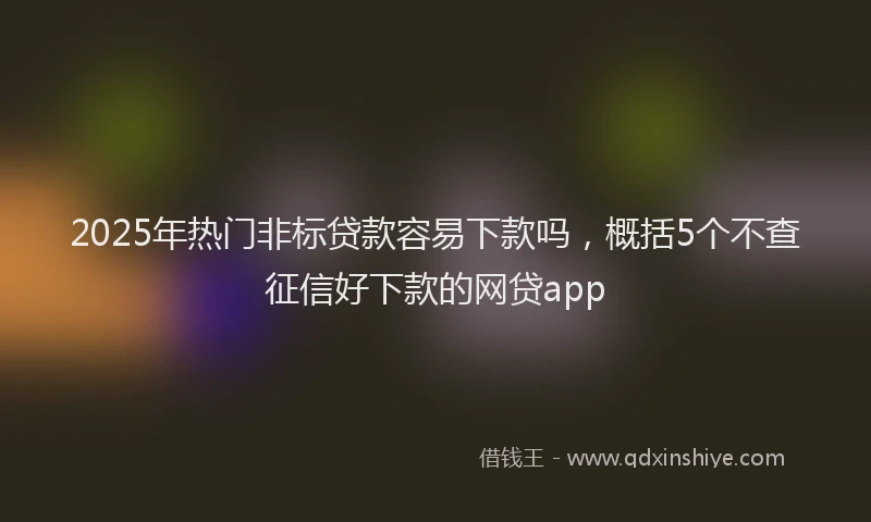 2025年热门非标贷款容易下款吗，概括5个不查征信好下款的网贷app