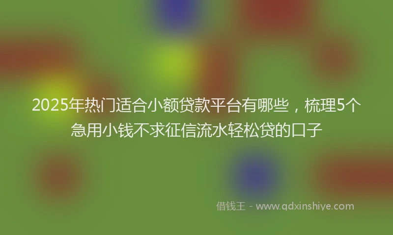 2025年热门适合小额贷款平台有哪些，梳理5个急用小钱不求征信流水轻松贷的口子