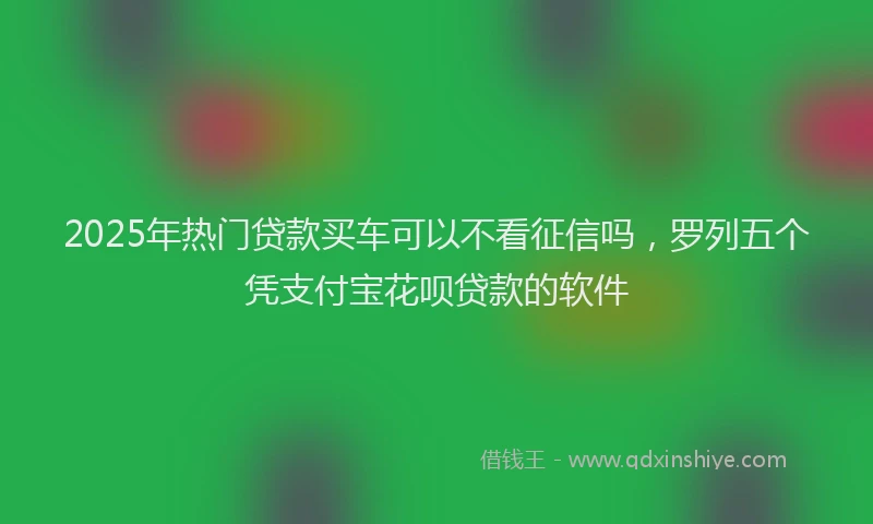 2025年热门贷款买车可以不看征信吗，罗列五个凭支付宝花呗贷款的软件