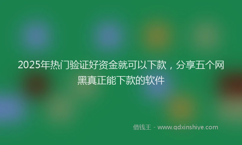 2025年热门验证好资金就可以下款，分享五个网黑真正能下款的软件