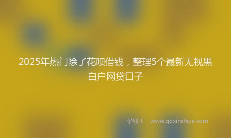 2025年热门除了花呗借钱，整理5个最新无视黑白户网贷口子