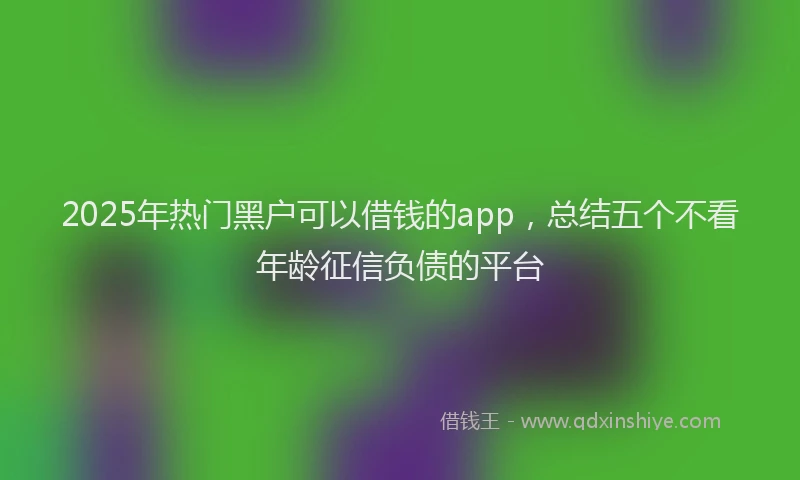2025年热门黑户可以借钱的app，总结五个不看年龄征信负债的平台