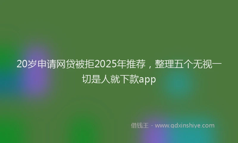 20岁申请网贷被拒2025年推荐，整理五个无视一切是人就下款app
