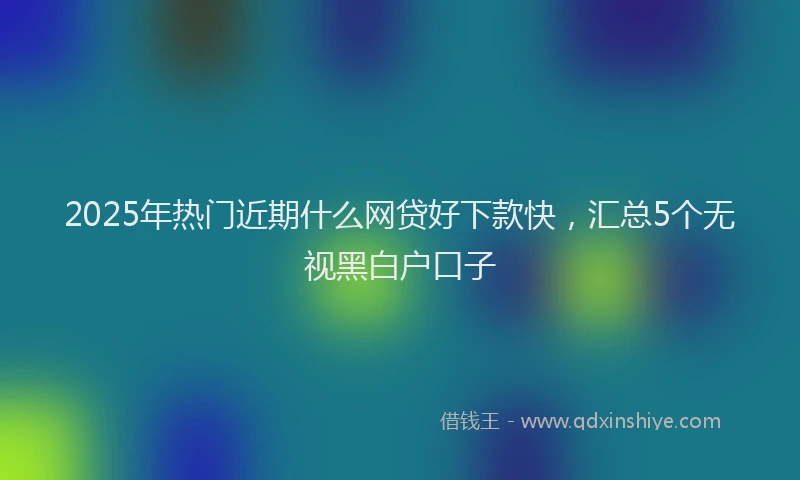 2025年热门近期什么网贷好下款快，汇总5个无视黑白户口子