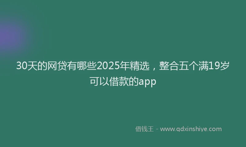 30天的网贷有哪些2025年精选，整合五个满19岁可以借款的app