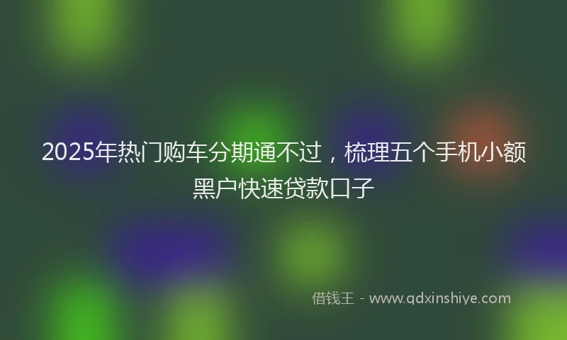 2025年热门购车分期通不过，梳理五个手机小额黑户快速贷款口子