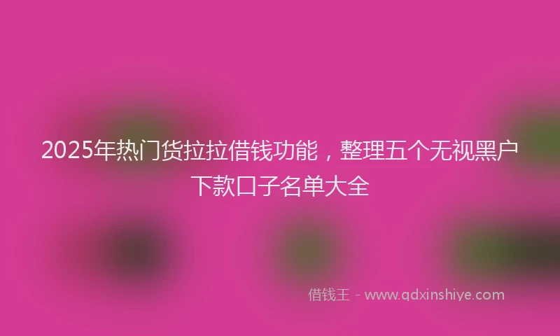 2025年热门货拉拉借钱功能，整理五个无视黑户下款口子名单大全