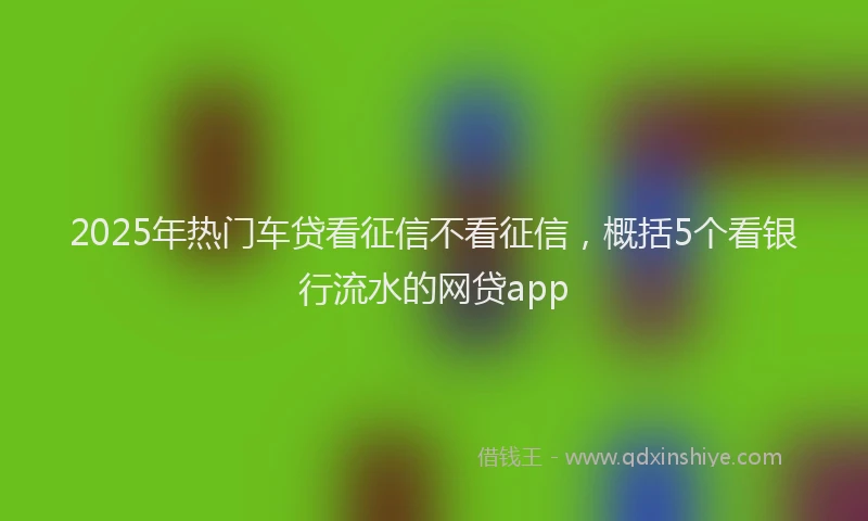2025年热门车贷看征信不看征信，概括5个看银行流水的网贷app