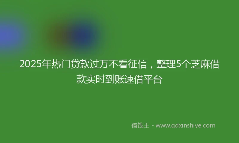 2025年热门贷款过万不看征信，整理5个芝麻借款实时到账速借平台