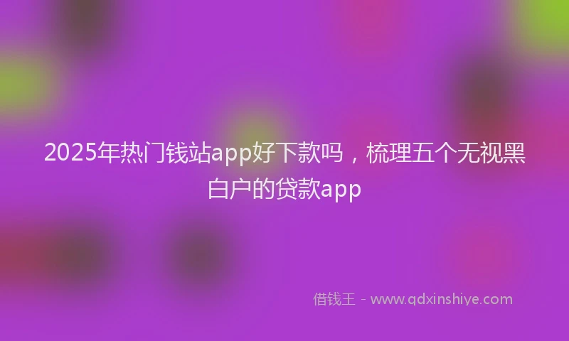 2025年热门钱站app好下款吗，梳理五个无视黑白户的贷款app