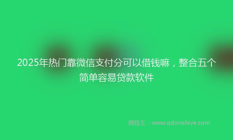 2025年热门靠微信支付分可以借钱嘛，整合五个简单容易贷款软件