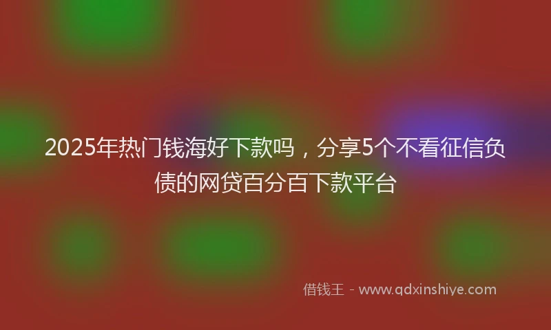 2025年热门钱海好下款吗，分享5个不看征信负债的网贷百分百下款平台