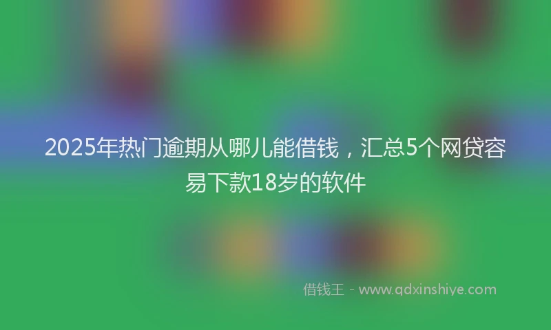 2025年热门逾期从哪儿能借钱，汇总5个网贷容易下款18岁的软件