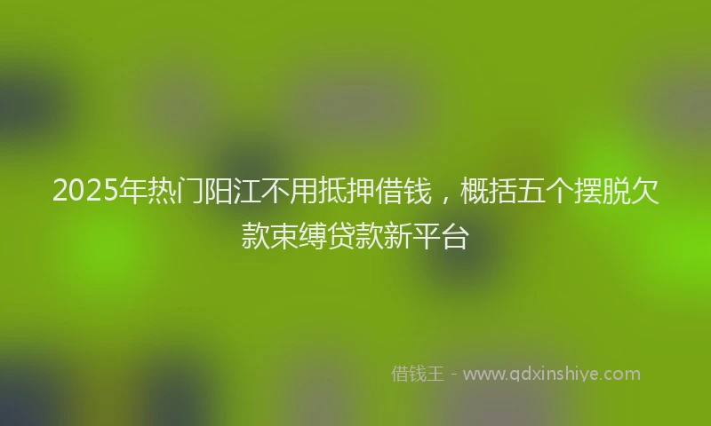 2025年热门阳江不用抵押借钱，概括五个摆脱欠款束缚贷款新平台