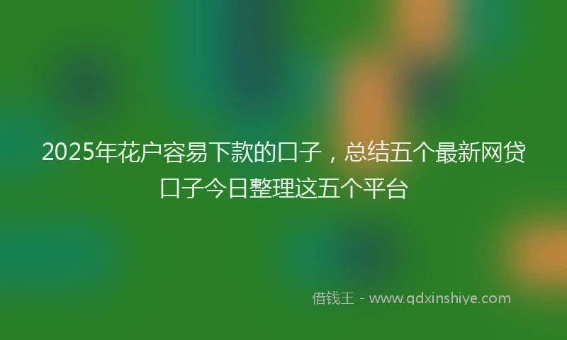 2025年花户容易下款的口子，总结五个最新网贷口子今日整理这五个平台