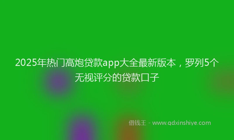 2025年热门高炮贷款app大全最新版本，罗列5个无视评分的贷款口子
