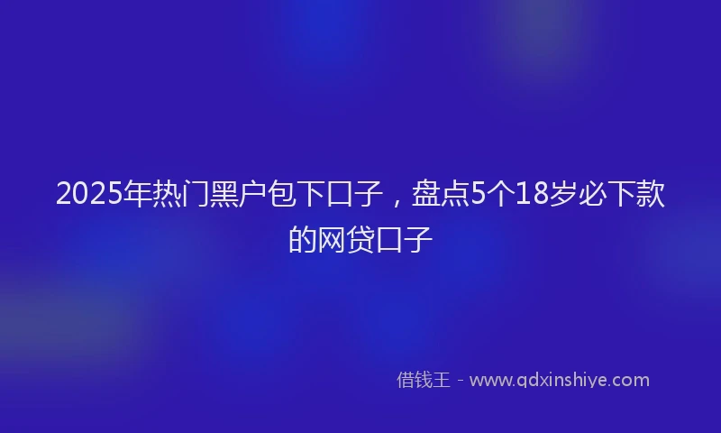 2025年热门黑户包下口子，盘点5个18岁必下款的网贷口子