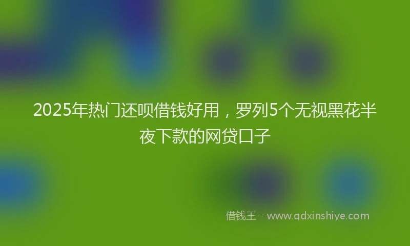 2025年热门还呗借钱好用，罗列5个无视黑花半夜下款的网贷口子