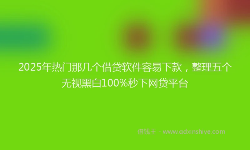 2025年热门那几个借贷软件容易下款，整理五个无视黑白100%秒下网贷平台