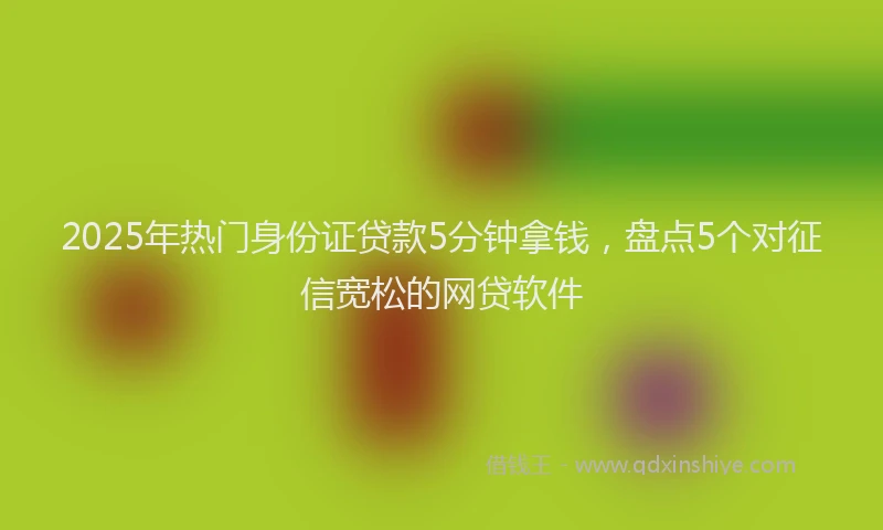 2025年热门身份证贷款5分钟拿钱，盘点5个对征信宽松的网贷软件