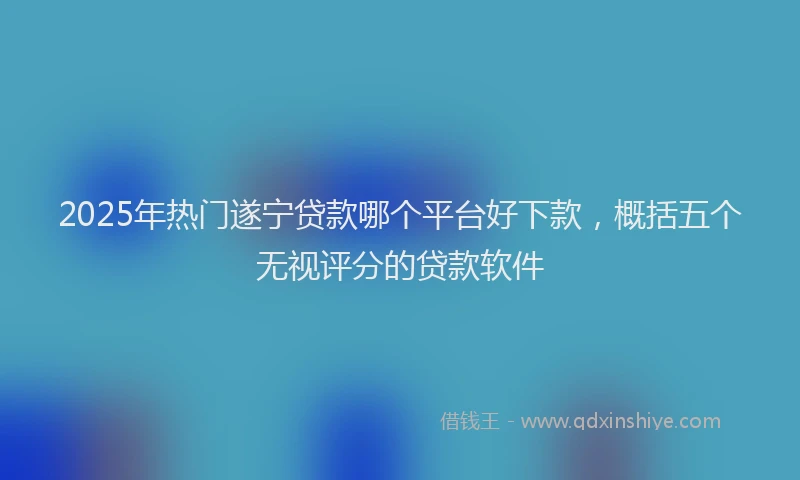 2025年热门遂宁贷款哪个平台好下款，概括五个无视评分的贷款软件
