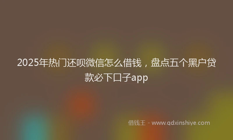 2025年热门还呗微信怎么借钱，盘点五个黑户贷款必下口子app