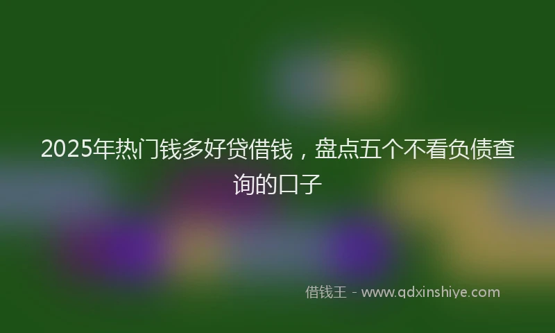 2025年热门钱多好贷借钱，盘点五个不看负债查询的口子