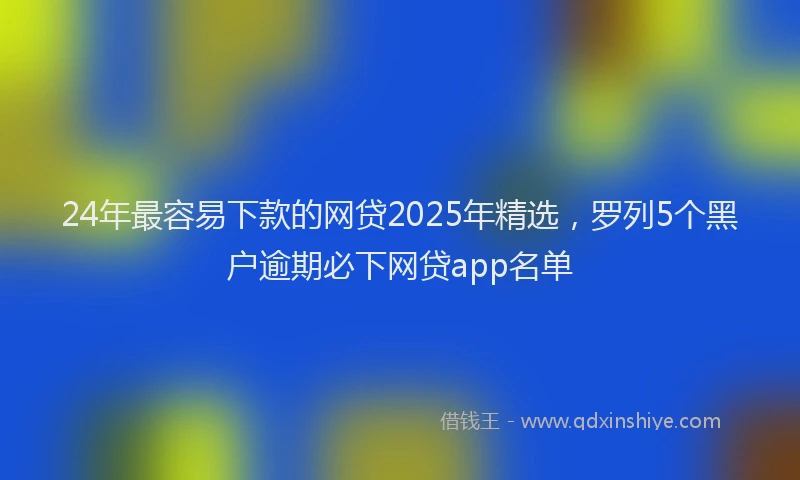 24年最容易下款的网贷2025年精选，罗列5个黑户逾期必下网贷app名单