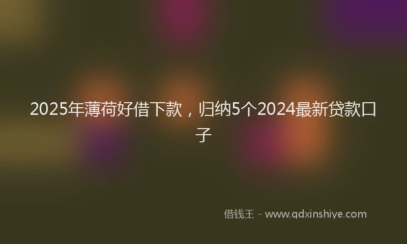 2025年薄荷好借下款，归纳5个2024最新贷款口子
