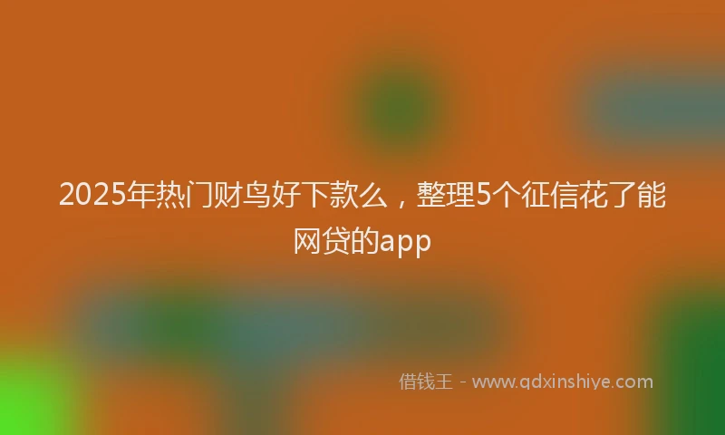 2025年热门财鸟好下款么，整理5个征信花了能网贷的app