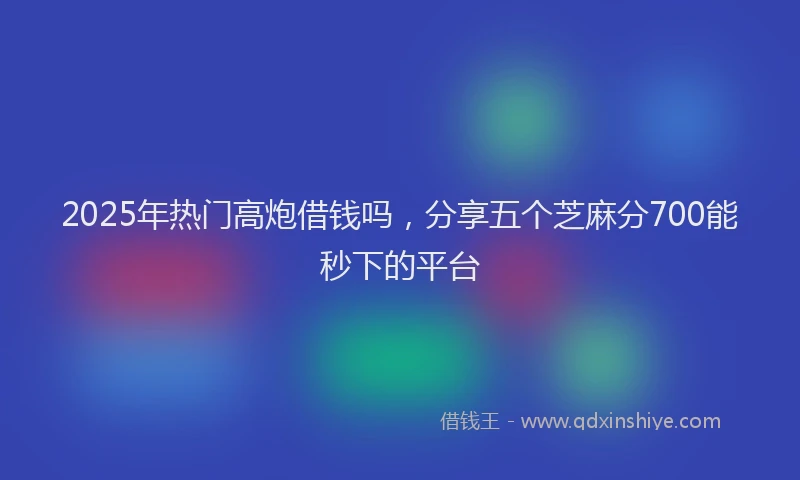 2025年热门高炮借钱吗，分享五个芝麻分700能秒下的平台