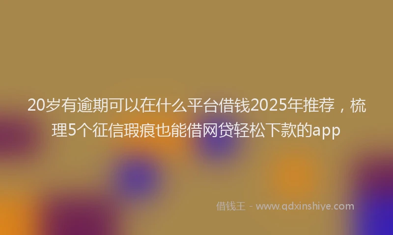 20岁有逾期可以在什么平台借钱2025年推荐，梳理5个征信瑕疵也能借网贷轻松下款的app