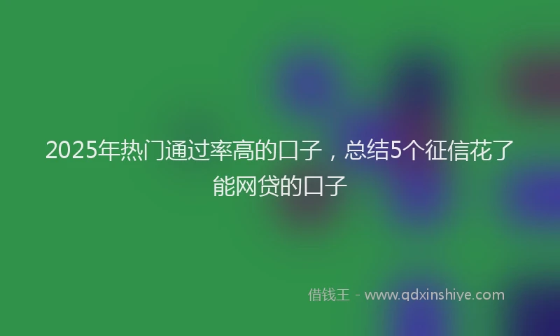 2025年热门通过率高的口子，总结5个征信花了能网贷的口子