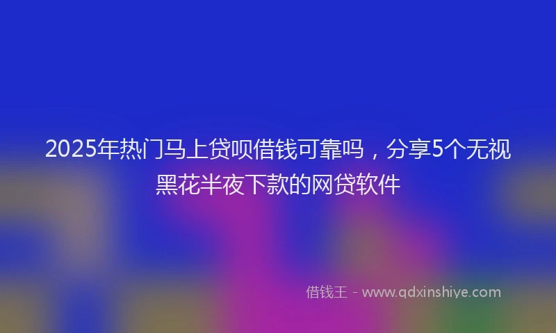 2025年热门马上贷呗借钱可靠吗，分享5个无视黑花半夜下款的网贷软件