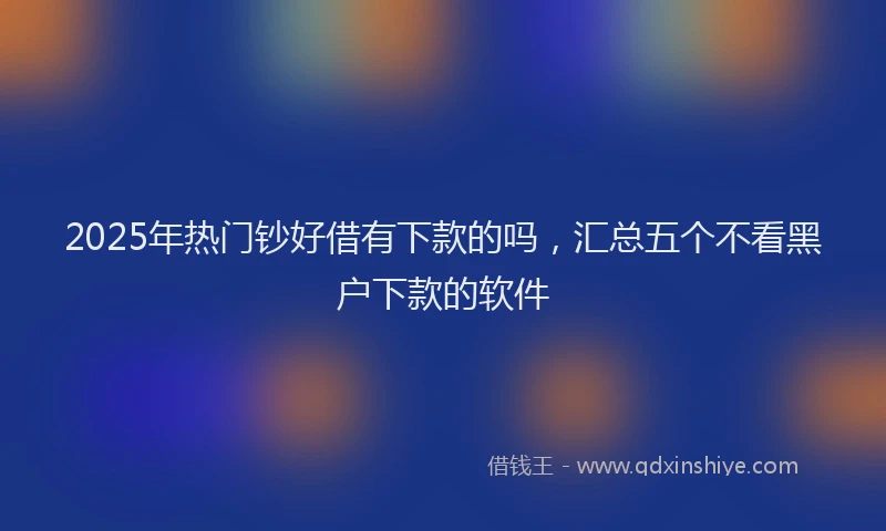 2025年热门钞好借有下款的吗，汇总五个不看黑户下款的软件