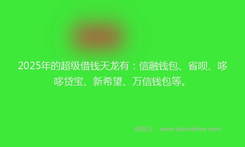 2025年的超级借钱天龙有：信融钱包、省呗、哆哆贷宝、新希望、万信钱包等。