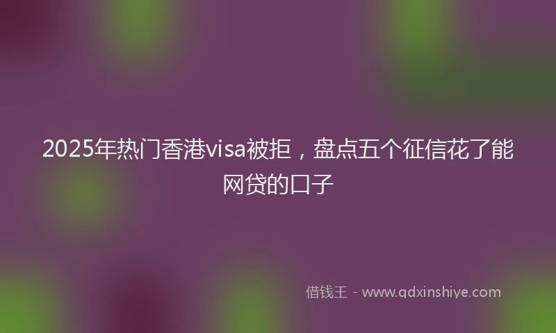 2025年热门香港visa被拒，盘点五个征信花了能网贷的口子