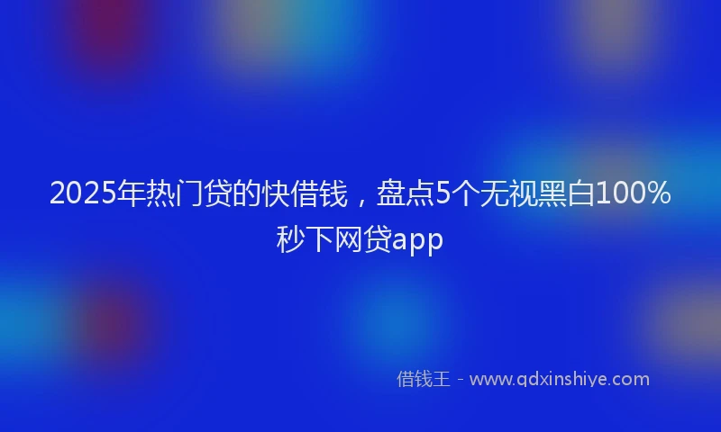 2025年热门贷的快借钱，盘点5个无视黑白100%秒下网贷app