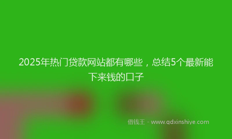 2025年热门贷款网站都有哪些，总结5个最新能下来钱的口子