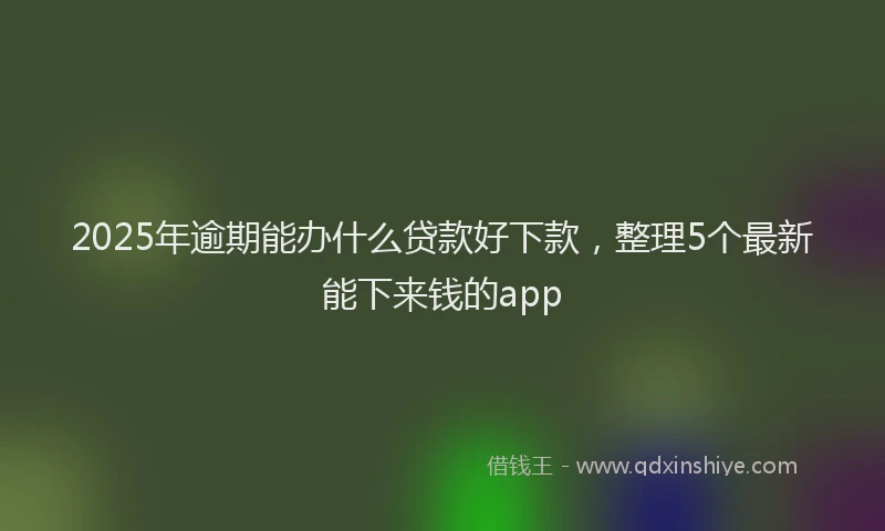 2025年逾期能办什么贷款好下款，整理5个最新能下来钱的app
