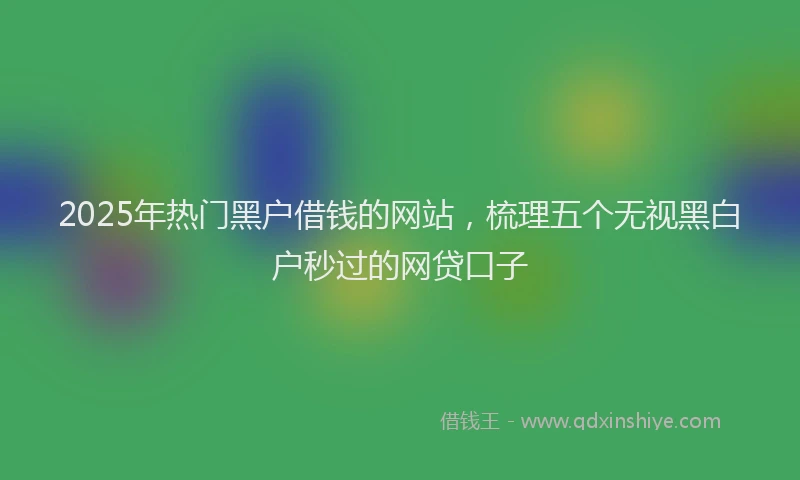2025年热门黑户借钱的网站，梳理五个无视黑白户秒过的网贷口子
